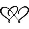 Badger Steel USA - Double Heart - Metal Wall Art - 25" X 15" - Black view 3