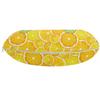 Ambesonne Yellow Travel Pillow Neck Rest, Lemon Orange Lime Fruit Citrus Round Cut Circles Big and Small Pattern, Memory Foam Traveling Accessory for Airplane and Car, 12", Yellow White view 2