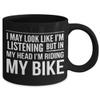 Bike Coffee Mug for Cyclist Biker Grandpa Black Mugs Birthday Gift for Dad Funny Biking Tea Cup Bicycle Rider Gag Gifts for Men and Women I May Look L view 2