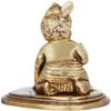 3" Krishna - The Makhan Chor (Butter Thief) in Brass | Handmade | Made in India - Brass Statue view 3