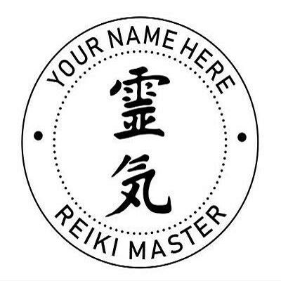 Reiki Master Round Embosser Shiny-Seal Hand Held Custom Embosser Reiki Master.