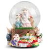 Elanze Designs Momma Pigs and Piglets Overalls Produce Stand Store Apples Mother Daughter Figurine 100MM Glitter Water Snow Globe Plays Tune Take Me Home, Country Roads view 1
