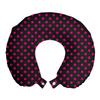 Ambesonne Hot Pink Travel Pillow Neck Rest, Old Fashioned Polka Dots Symmetrical Pattern in Vibrant Color Classical Pop, Memory Foam Traveling Accessory for Airplane and Car, 12", Black Hot Pink view 1