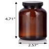 JUVITUS 8 oz Amber Glass Packer Bottle with Black Ribbed Lid (3 pack) view 2