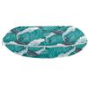 Ambesonne Sea Animals Travel Pillow Neck Rest, Wavy Ocean with Dolphins Windy Surfing Doodle Style Art Print, Memory Foam Traveling Accessory for Airplane and Car, 12", Charcoal view 2