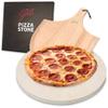 HANS GRILL PIZZA STONE | Circular Pizza Stone For Oven Baking & BBQ Grilling With Free Wooden Peel | Extra Large Round 15" Inches Diameter (38CM) Durable Cordierite Cooking Stone. view 1