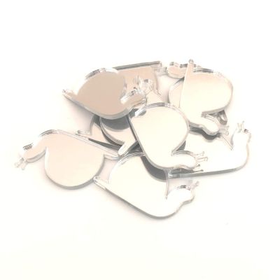Snail Shaped Crafting Mirrors, Set of 10, Shatterproof Acrylic, Silver