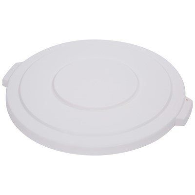 Bronco White 55 Gallon Round Waste Bin Lid (2 Units)