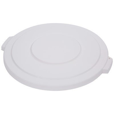 Bronco White 55 Gallon Round Waste Bin Lid (2 Units)