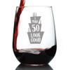 Bevvee Make 50 Look Good - Funny 50th Birthday Wine Glass for Women Turning 50 - Large 17 Oz - Bday Party Decorations view 1