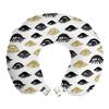 Ambesonne Trippy Travel Pillow Neck Rest, Woman Eyes with Eyelash Unusual Style Fashion Modern Design Print Graphic, Memory Foam Traveling Accessory for Airplane and Car, 12", Yellow Black view 1