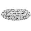 Ambesonne Music Travel Pillow Neck Rest, Abstract Style Professional Pattern Notes and Clef Sheet Play Writing Print, Memory Foam Traveling Accessory for Airplane and Car, 12", White Black view 2