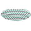 Ambesonne Chevron Travel Pillow Neck Rest, Chevron Pattern Geometric Wavy Zigzag Herringbone Stripes Illustration, Memory Foam Traveling Accessory for Airplane and Car, 12", Seafoam White view 2