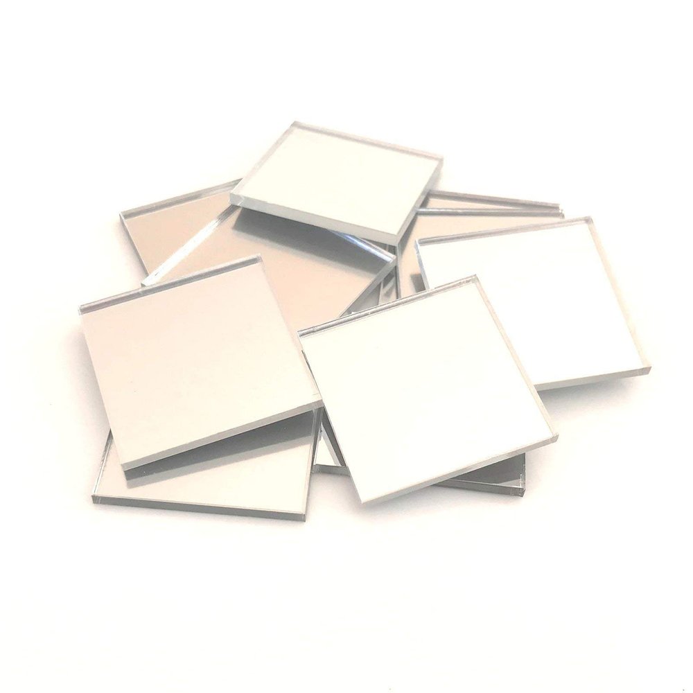 Square Crafting Mirrors, Set of 10, Shatterproof Acrylic, 4 X 2.8 Inch