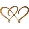 Badger Steel USA - Double Heart - Metal Wall Art - 25" X 15" - Hammered Copper view 3