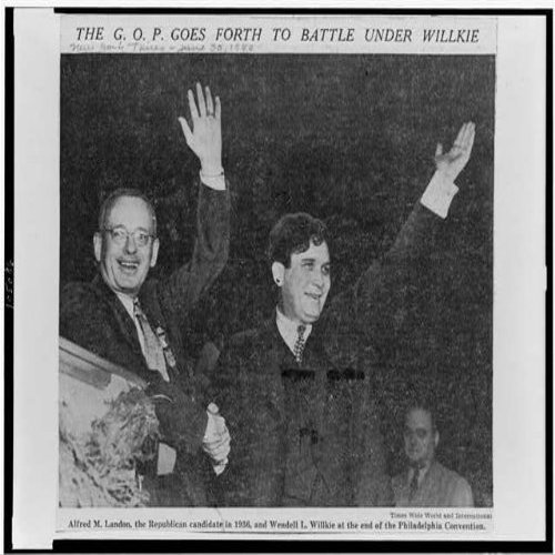 HistoricalFindings Photo: Alfred Landon,Republican Candidate,Wendell Willkie,Philadelphia Convention,1940
