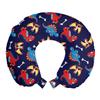 Ambesonne Dinosaur Travel Pillow Neck Rest, 3 Different Cartoon Dinosaurs Funny Expressions and Bones Theme, Memory Foam Traveling Accessory for Airplane and Car, 12", Navy Blue Orange Red view 1