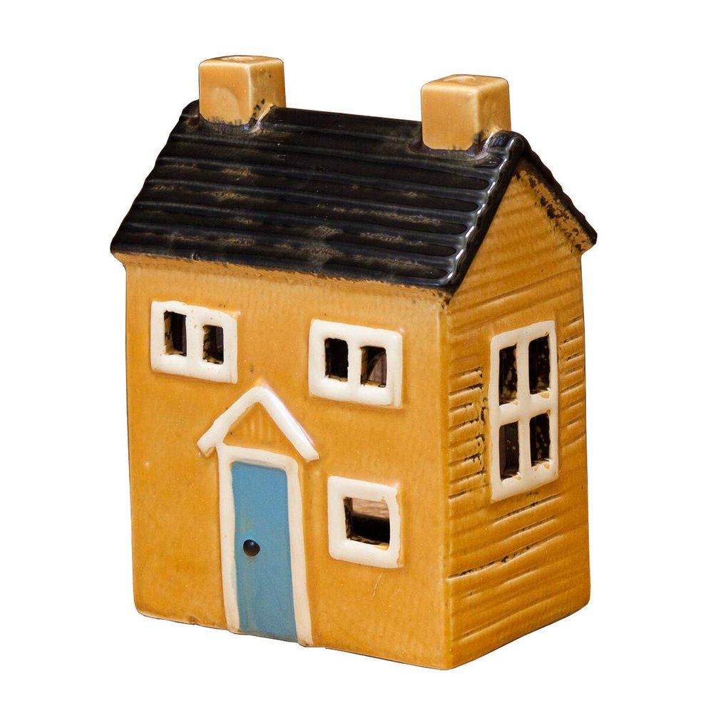 Akizuki Trade SE13461 Ceramic Lantern, Maison L, OR/BK, W 4.5 x D 3.1 x H 6.3 inches (11.5 x 8 x 16 cm)