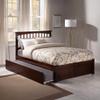 AFI, Mission Full Platform Bed with Footboard & Full Trundle, Walnut view 1