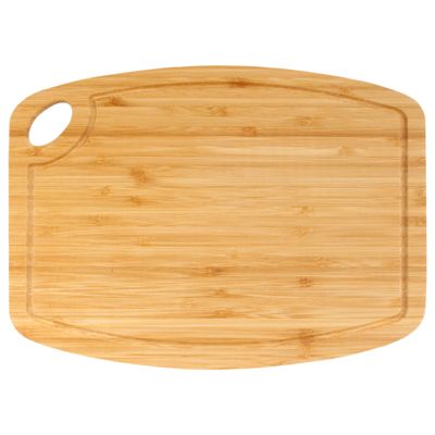 BambooMN Natural Bamboo Cutting Board w/Juice Groove and Hanging Hole - 11.75" x 8.63" x 0.4" - Vertical Cut - 10 Pieces