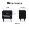Adore Dcor Lennox Mid-Century Side Table 2 Drawers Storage Nightstand, Matte Chrome Handle, Black view 3