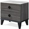 Adore Decor Micah Modern Side Table, 2 Drawers Bedside Storage Nightstand, Marble Top, Gray view 1