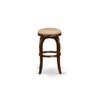 East West Furniture BFS030-303 Bedford Counter Height Stool - Round Shape Mocha PU Leather Upholstered Pub Height Backless Chairs, 30 Inch Height, Mahogany view 4