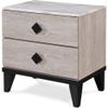 Adore Decor Micah Modern Side Table, 2 Drawers Bedside Storage Nightstand, Marble Print Top, Beige view 1