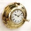 Antique Marine Solid Shiny Brass Ship Porthole Analog Clock Nautical Wall Hanging Clock Home Decor view 2