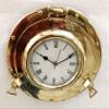Antique Marine Solid Shiny Brass Ship Porthole Analog Clock Nautical Wall Hanging Clock Home Decor view 3