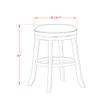 East West Furniture DVS030-303 Devers Counter Height Bar Stool - Round Shape Mocha PU Leather Upholstered Kitchen Counter Backless Chairs, 30 Inch Height, Mahogany view 3