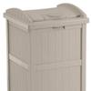 Suncast 2 Pack 33 Gallon Durable Plastic Hideaway Outdoor Garbage Can with Secure Lid and Wicker Design for Home Backyards, 1 Java Brown and 1 Taupe view 4