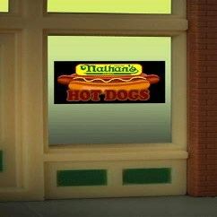 9100 Nathan's Hot Dogs Window Sign by Miller Signs