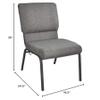 Flash Furniture Advantage Fossil Church Chair 18.5 in. Wide view 2