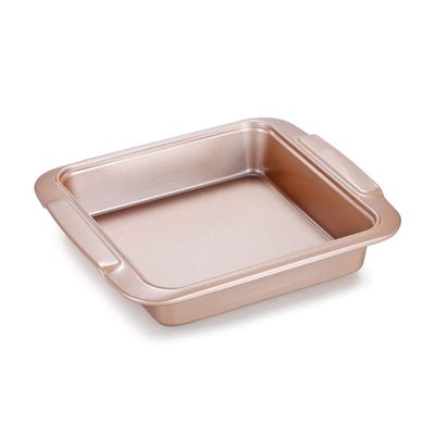 Baking Dish, Golden Square Baking Dish Oven Tray Not Sticky Cake Roll Muffin Tiramisu Baking Mold