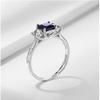 Bansriracha Sapphire Gemstone Set Ring for Women SQ Blue Stone Solid 925 Sterling Silver Jewelry Half Size Ring for Wedding (6) view 1