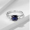Bansriracha Sapphire Gemstone Set Ring for Women SQ Blue Stone Solid 925 Sterling Silver Jewelry Half Size Ring for Wedding (6) view 2