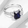 Bansriracha Sapphire Gemstone Set Ring for Women SQ Blue Stone Solid 925 Sterling Silver Jewelry Half Size Ring for Wedding (7) view 3