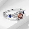BansrirachaDiaspore Gemstone Ring for Women Solid 925 Sterling Silver Jewelry Alexanderite Half Size Ring for Wedding Fine Jewelry (6) view 2