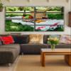 8 Huge Piece Picnic in The Park Wall Art Decor Picture Painting Poster Print on Canvas Panels Pieces - Food and Wine Theme Wall Decoration Set - Weekend Wall Picture for Living Room 70 by 100 in view 3