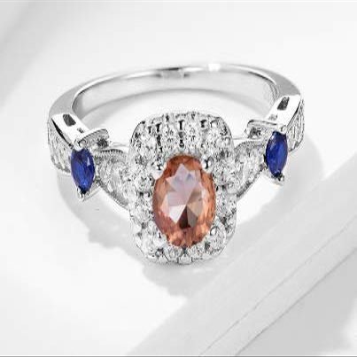 BansrirachaDiaspore Gemstone Ring for Women Solid 925 Sterling Silver Jewelry Alexanderite Half Size Ring for Wedding Fine Jewelry (5)