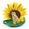 Conversation Concepts Soft Coated Wheaten Terrier Figurine  Sunflower Statue Gift: Realistic Hand Painted Sculpture, Summer Nursery or Home Office Desk Decor, Spring Shower Present view 1