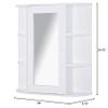 Over-The-Sink Bathroom Storage Organizer Cabinet with Mirrored Door and Multiple Shelves White Modern Contemporary Glass Wood Glossy Includes Hardware Mirror Included view 2