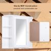 Over-The-Sink Bathroom Storage Organizer Cabinet with Mirrored Door and Multiple Shelves White Modern Contemporary Glass Wood Glossy Includes Hardware Mirror Included view 4