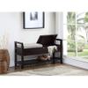 Espresso Storage Shoe Bench Brown Modern Contemporary Solid Fabric Wood Distressed view 2