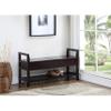 Espresso Storage Shoe Bench Brown Modern Contemporary Solid Fabric Wood Distressed view 3