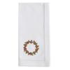 Cotton Napkins with Embroidered Wreath Design (Set of 6) White Square view 1