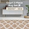3-Piece Indoor Area Rug Set - Non-Slip Rug Set Includes Large Area Rug with Hallway Runner & Door Mat - Living Room, Bedroom, Kitchen & Entryway Rugs - Landon Tan - Achim Home Decor view 2