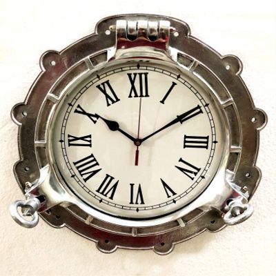 Antique Marine Brass Ship Porthole Clock 15" inches Nautical Wall Clock Home Decor