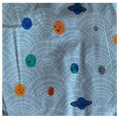 Aunt Sandy's Sewing Twin Size Weighted Blanket with Planets and 8 lbs, Washable, Space, Cotton, Flannel